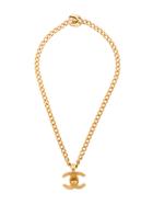Chanel Vintage Cc Turnlock Pendant Necklace - Metallic