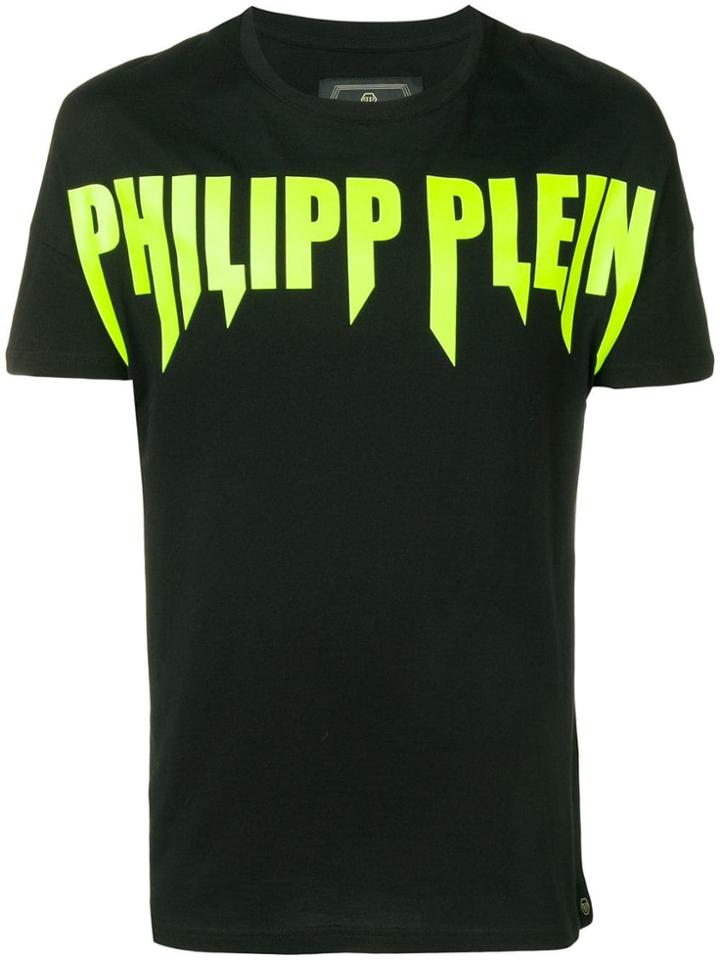 Philipp Plein Gold Cut Logo Print T-shirt - Black