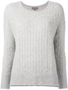 N.peal Oversize Box Cable Jumper, Women's, Size: Medium, Grey, Cashmere