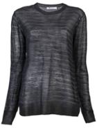 T By Alexander Wang Striped Torquing Sweater, Women's, Size: Medium, Black, Acrylic/wool
