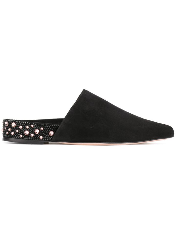 Stuart Weitzman Glittery Mules - Black