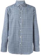Salvatore Piccolo Checked Classic Shirt, Men's, Size: 44, Blue, Cotton