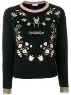 Red Valentino Insects Embroidered Sweater - Black