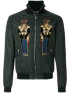 Dolce & Gabbana Embroidered Bomber Jacket - Green