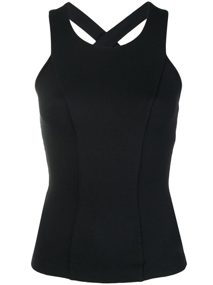 No Ka' Oi Cross Back Sports Top - Black