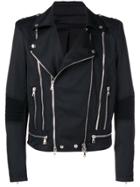 Balmain Off-centre Zipped Jacket - Black