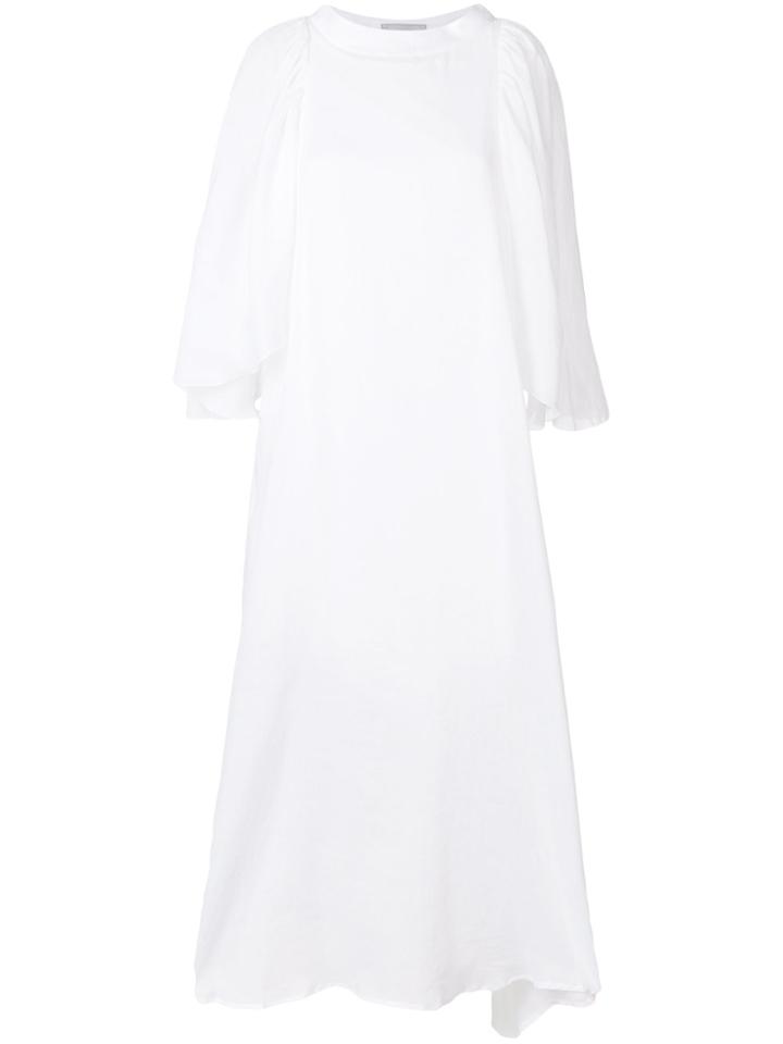 Balossa White Shirt Puff Sleeved Dress