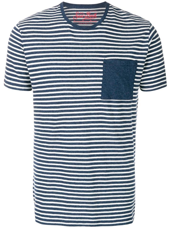 Mc2 Saint Barth Striped Chest Pocket T-shirt - Blue