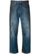Vivienne Westwood Anglomania Brush Stroke Cropped Jeans - Blue