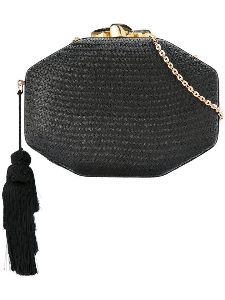 Rafe Interwoven Clutch Bag - Black