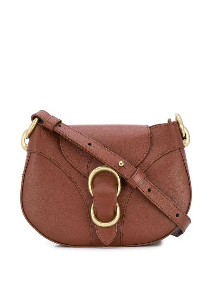 Orciani Lotus Buckle Cross Body Bag - Brown