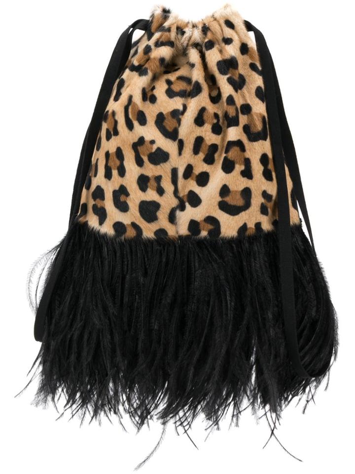 Simonetta Ravizza Furrissima Drawstring Bag - Neutrals