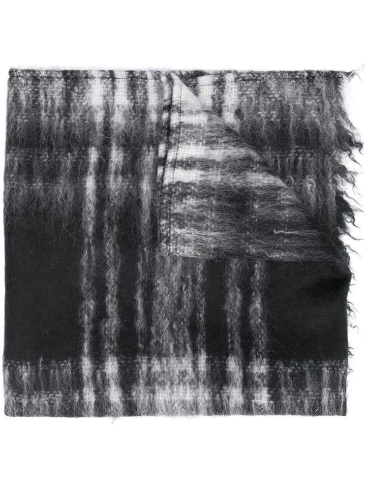 Mp Massimo Piombo Check Print Scarf - Black