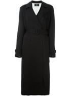 Yang Li Double Breasted Coat, Women's, Size: 40, Black, Cotton/spandex/elastane/viscose