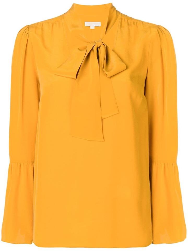 Michael Michael Kors Longsleeved Loose Fit Blouse - Yellow & Orange