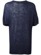 Onebyme Knit T-shirt, Men's, Size: 5, Blue, Linen/flax/viscose