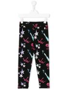 Philipp Plein Kids - Wow Print Leggings - Kids - Spandex/elastane/viscose - 10 Yrs, Black