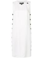 Salvatore Ferragamo Side Buttoned Shift Dress - White
