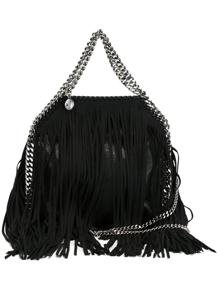 Stella Mccartney Mini 'falabella' Fringed Tote, Women's, Black