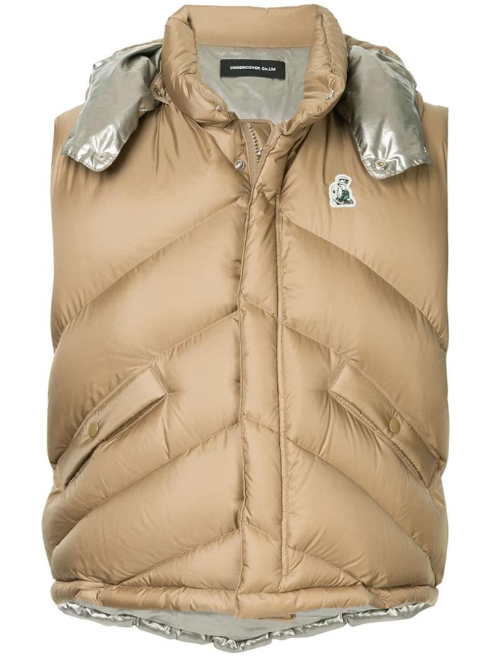 Undercover Cropped Padded Vest - Brown
