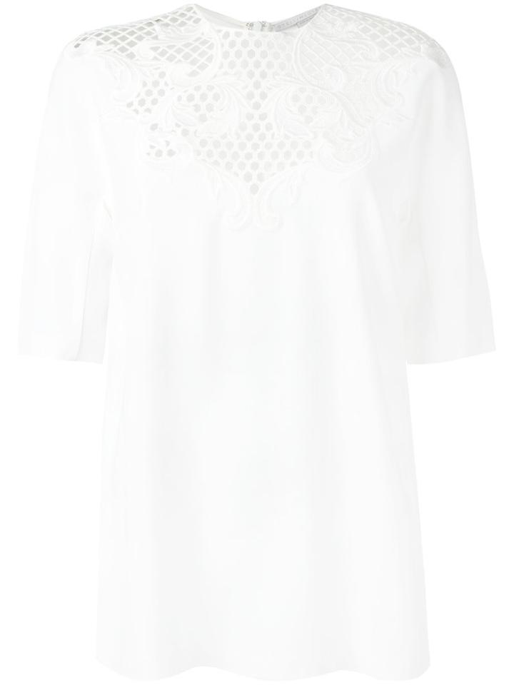 Stella Mccartney - Embroidered Blouse - Women - Cotton/linen/flax/polyamide - 40, White, Cotton/linen/flax/polyamide