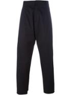 Damir Doma Draped Tapered Trousers, Men's, Size: Large, Black, Cotton