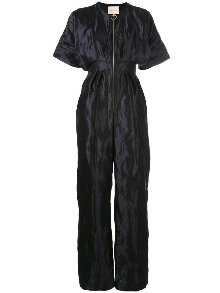 Roksanda - Wide Leg Jumpsuit - Women - Silk/polyester - 10, Women's, Pink/purple, Silk/polyester