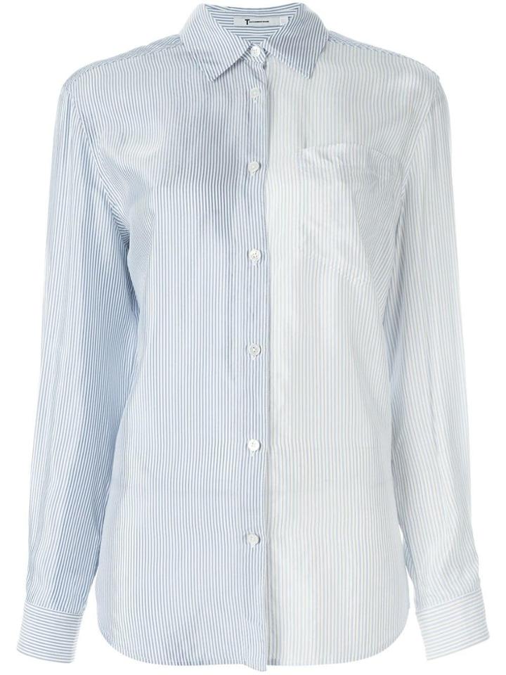 T By Alexander Wang Contrasting Stripe Shirt - Blue
