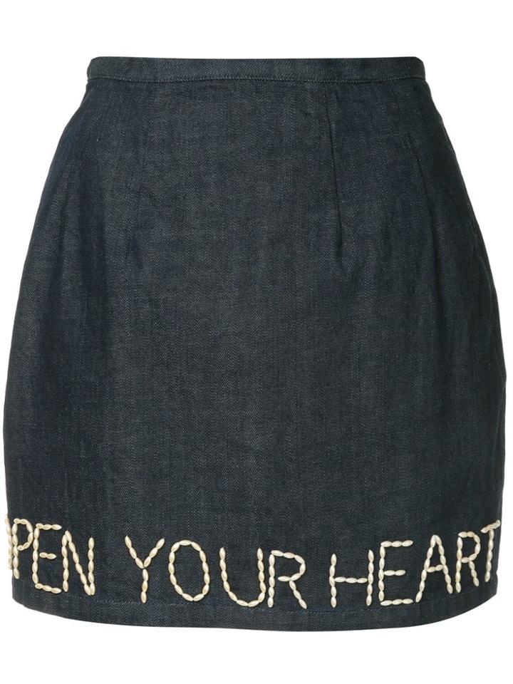Tu Es Mon Trésor Open Your Heart Mini Skirt - Blue