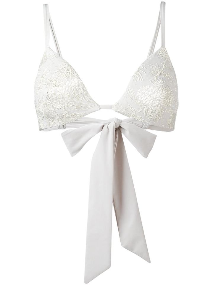 Carine Gilson Jacquard Flower Bikini Top - Grey