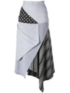J.w.anderson Asymmetric Skirt, Women's, Size: 8, Grey, Cotton/polyamide