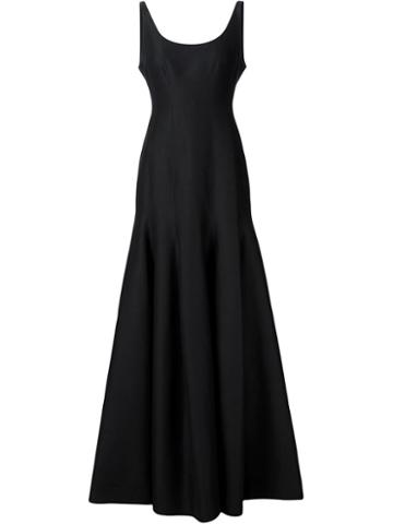 Halston Heritage Flared Evening Dress, Women's, Size: 2, Black, Silk/cotton