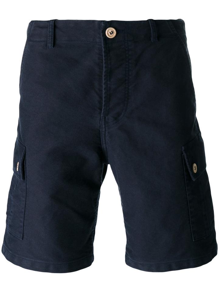 Bleu De Paname - Back Pocket Cargo Shorts - Men - Cotton/wool - 28, Blue, Cotton/wool