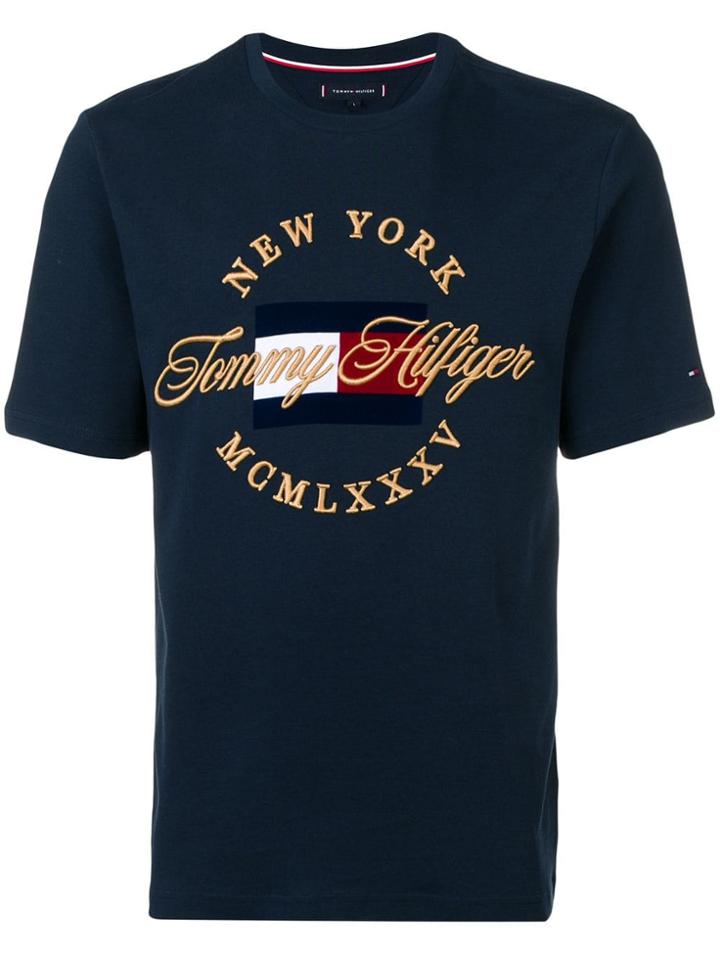 Tommy Hilfiger Embroidered Logo T-shirt - Blue