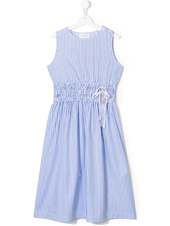 Gaelle Paris Kids Embellished Striped Dress - Blue