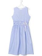 Gaelle Paris Kids Embellished Striped Dress - Blue
