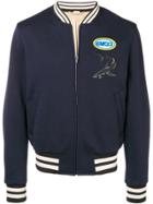 Gucci Logo Zipped Bomber Jacket - Blue