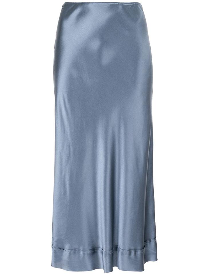 Lee Mathews Satin Midi Skirt - Blue
