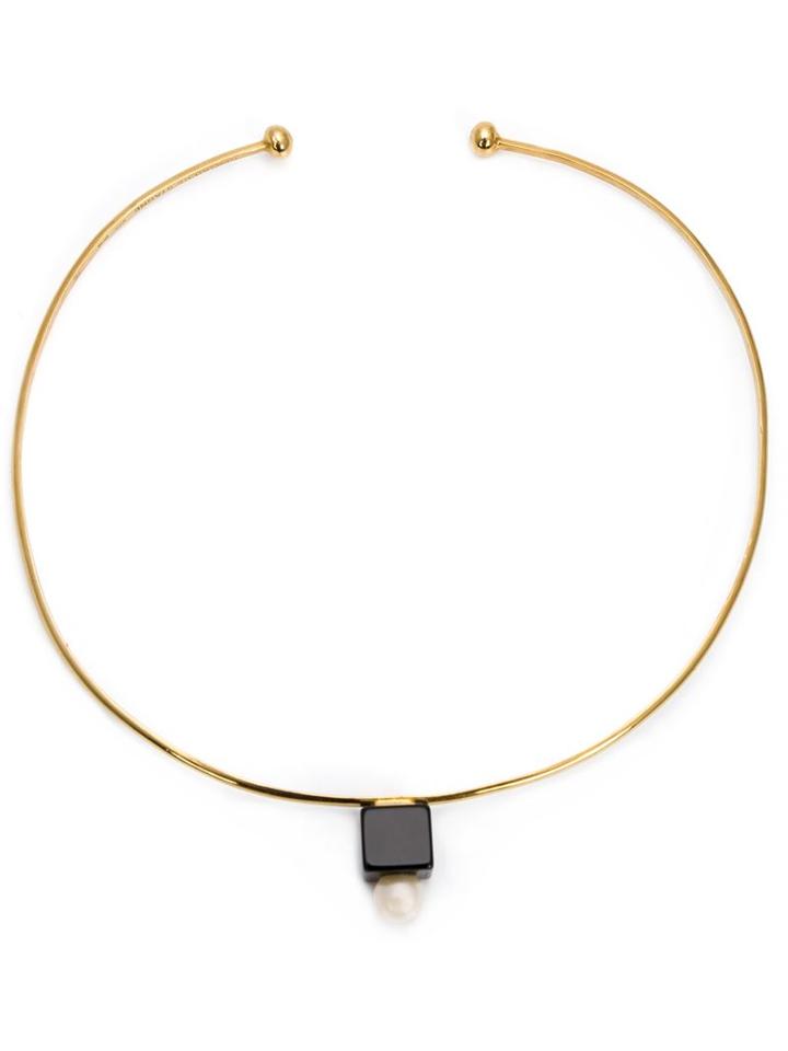 Nektar De Stagni Pearl And Onyx Cube Choker