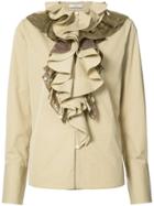 Tome Ruffle Front Blouse - Nude & Neutrals