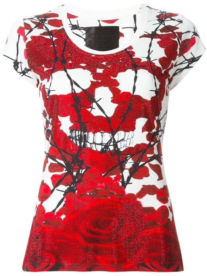 Philipp Plein 'dark Flowers' T-shirt