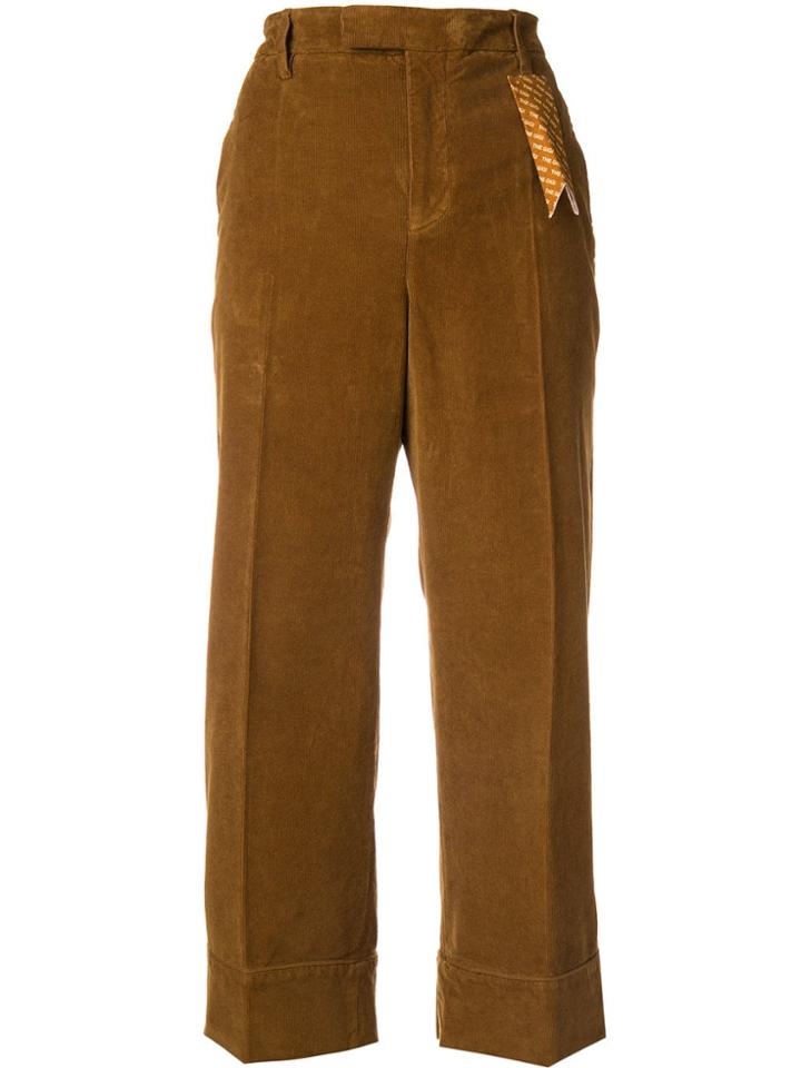 The Gigi Corduroy Cropped Trousers - Brown