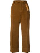 The Gigi Corduroy Cropped Trousers - Brown