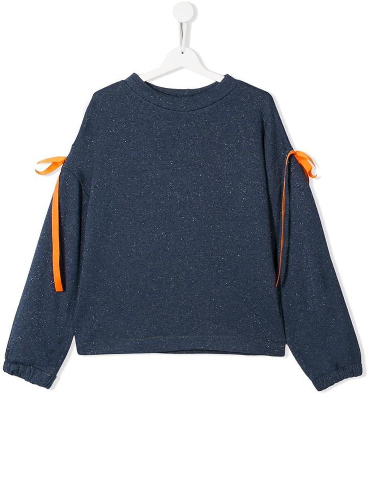 Mariuccia Milano Kids Teen Side Tie-fastening Sweater - Blue