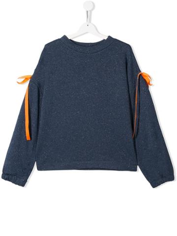 Mariuccia Milano Kids Teen Side Tie-fastening Sweater - Blue