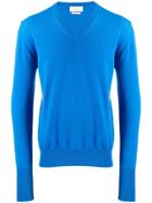 Ballantyne Knit V-neck Sweater - Blue