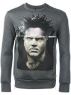 Neil Barrett Graphic Print Sweatshirt, Men's, Size: Medium, Grey, Viscose/polyurethane