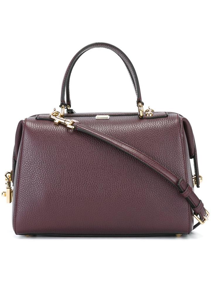 Dolce & Gabbana Padlock Detail Bowling Tote, Women's, Pink/purple