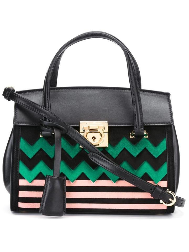Salvatore Ferragamo Chevron Pattern Crossbody Bag