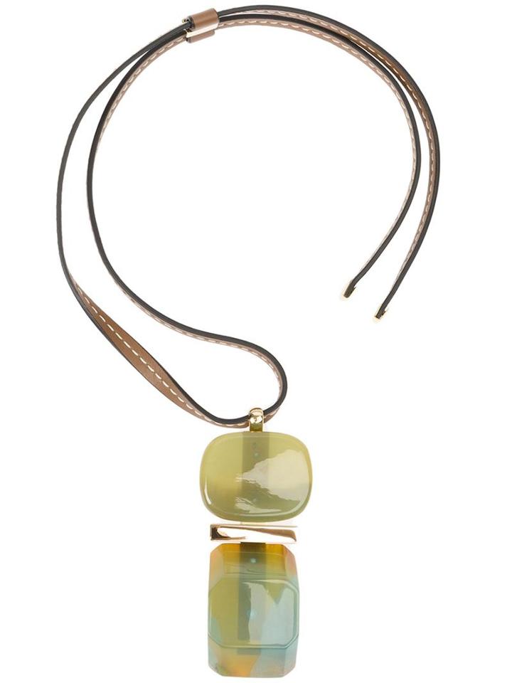 Marni Resin Bead Necklace, Women's, Green, Resin/brass